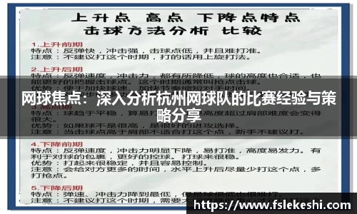 网球焦点：深入分析杭州网球队的比赛经验与策略分享
