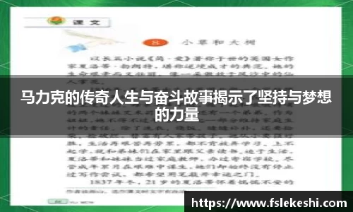 马力克的传奇人生与奋斗故事揭示了坚持与梦想的力量